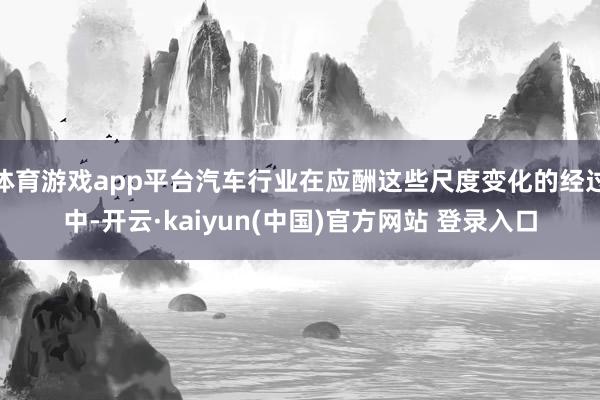 体育游戏app平台汽车行业在应酬这些尺度变化的经过中-开云·kaiyun(中国)官方网站 登录入口