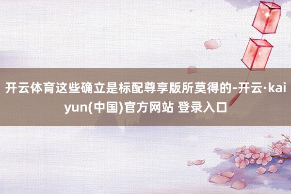 开云体育这些确立是标配尊享版所莫得的-开云·kaiyun(中国)官方网站 登录入口