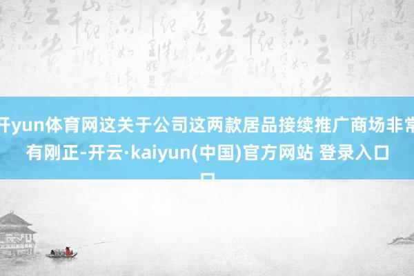 开yun体育网这关于公司这两款居品接续推广商场非常有刚正-开云·kaiyun(中国)官方网站 登录入口
