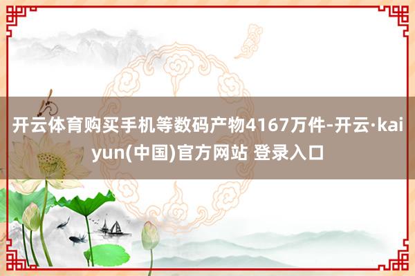 开云体育购买手机等数码产物4167万件-开云·kaiyun(中国)官方网站 登录入口