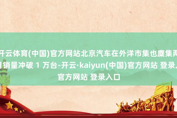 开云体育(中国)官方网站北京汽车在外洋市集也麇集两个月销量冲破 1 万台-开云·kaiyun(中国)官方网站 登录入口