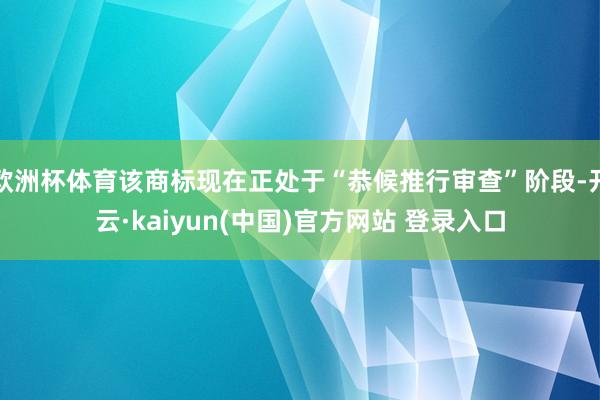 欧洲杯体育该商标现在正处于“恭候推行审查”阶段-开云·kaiyun(中国)官方网站 登录入口
