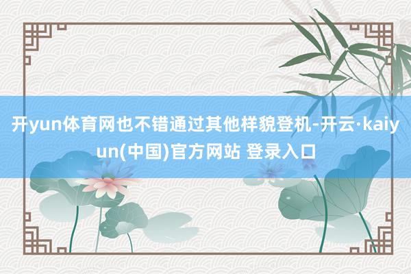 开yun体育网也不错通过其他样貌登机-开云·kaiyun(中国)官方网站 登录入口