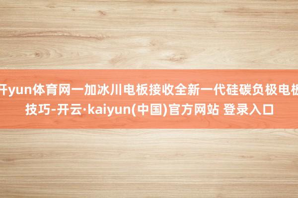 开yun体育网一加冰川电板接收全新一代硅碳负极电板技巧-开云·kaiyun(中国)官方网站 登录入口