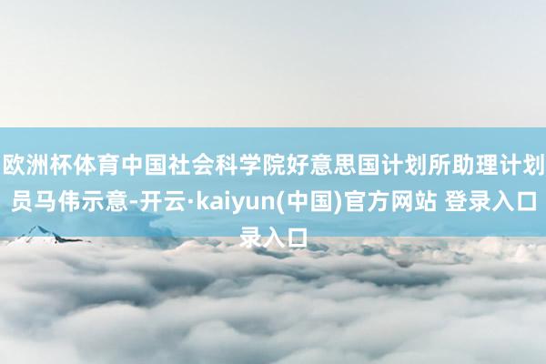 欧洲杯体育　　中国社会科学院好意思国计划所助理计划员马伟示意-开云·kaiyun(中国)官方网站 登录入口
