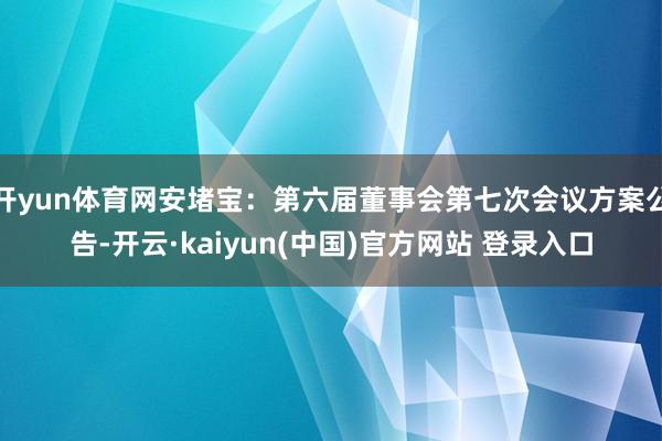 开yun体育网安堵宝：第六届董事会第七次会议方案公告-开云·kaiyun(中国)官方网站 登录入口