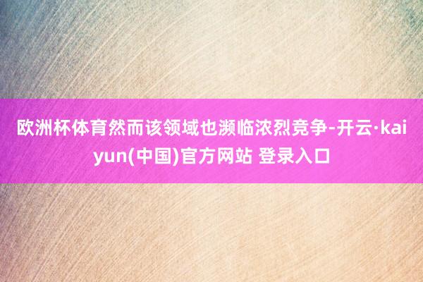 欧洲杯体育　　然而该领域也濒临浓烈竞争-开云·kaiyun(中国)官方网站 登录入口