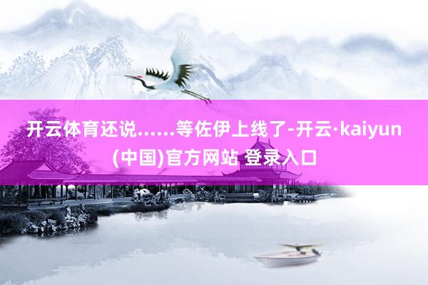 开云体育还说......等佐伊上线了-开云·kaiyun(中国)官方网站 登录入口