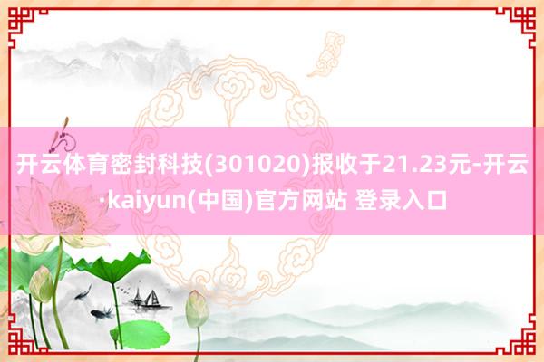 开云体育密封科技(301020)报收于21.23元-开云·kaiyun(中国)官方网站 登录入口
