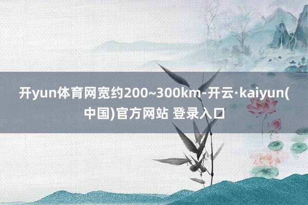 开yun体育网宽约200~300km-开云·kaiyun(中国)官方网站 登录入口