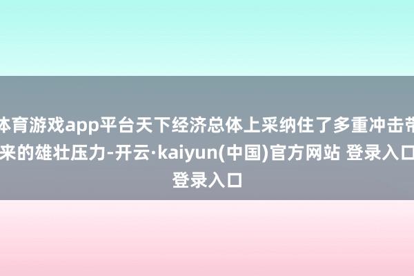 体育游戏app平台天下经济总体上采纳住了多重冲击带来的雄壮压力-开云·kaiyun(中国)官方网站 登录入口