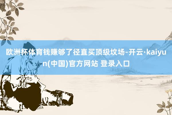 欧洲杯体育钱赚够了径直买顶级坟场-开云·kaiyun(中国)官方网站 登录入口