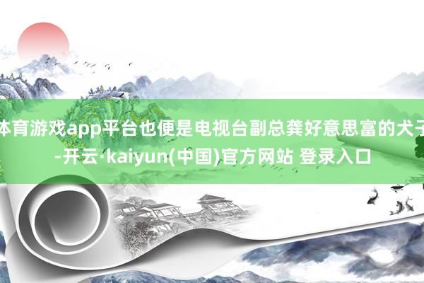体育游戏app平台也便是电视台副总龚好意思富的犬子-开云·kaiyun(中国)官方网站 登录入口