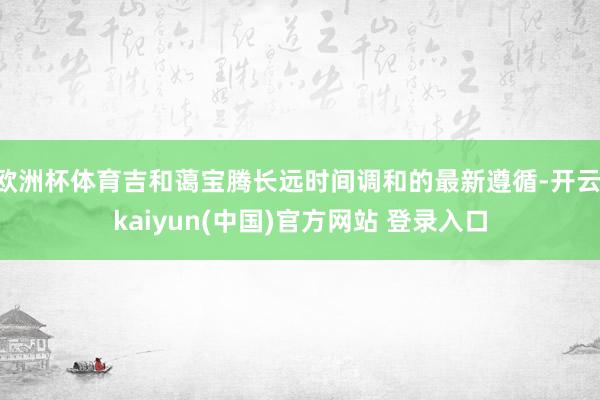 欧洲杯体育吉和蔼宝腾长远时间调和的最新遵循-开云·kaiyun(中国)官方网站 登录入口