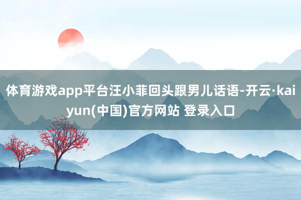体育游戏app平台汪小菲回头跟男儿话语-开云·kaiyun(中国)官方网站 登录入口