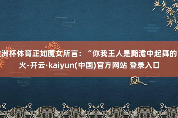 欧洲杯体育正如魔女所言：“你我王人是黯澹中起舞的萤火-开云·kaiyun(中国)官方网站 登录入口