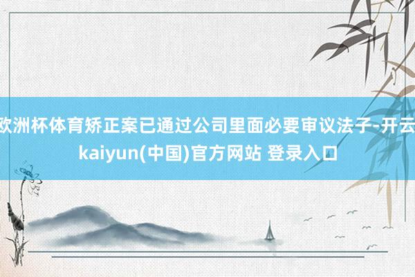 欧洲杯体育矫正案已通过公司里面必要审议法子-开云·kaiyun(中国)官方网站 登录入口