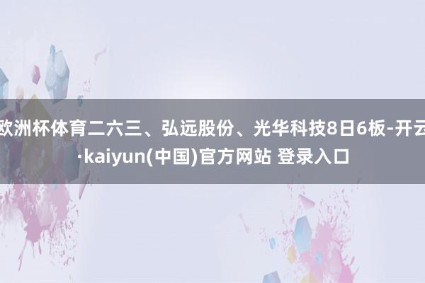 欧洲杯体育二六三、弘远股份、光华科技8日6板-开云·kaiyun(中国)官方网站 登录入口