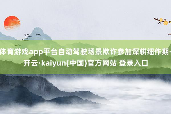 体育游戏app平台自动驾驶场景欺诈参加深耕细作期-开云·kaiyun(中国)官方网站 登录入口