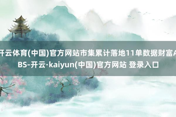 开云体育(中国)官方网站市集累计落地11单数据财富ABS-开云·kaiyun(中国)官方网站 登录入口