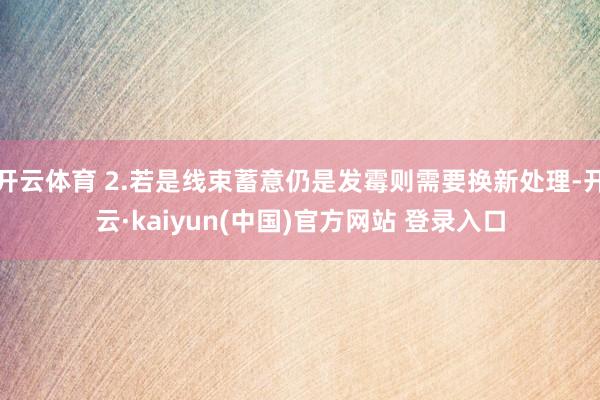 开云体育 2.若是线束蓄意仍是发霉则需要换新处理-开云·kaiyun(中国)官方网站 登录入口