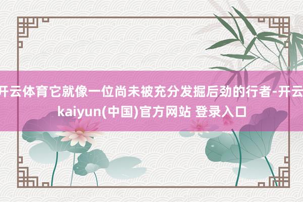 开云体育它就像一位尚未被充分发掘后劲的行者-开云·kaiyun(中国)官方网站 登录入口