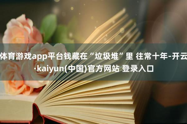 体育游戏app平台钱藏在“垃圾堆”里 往常十年-开云·kaiyun(中国)官方网站 登录入口