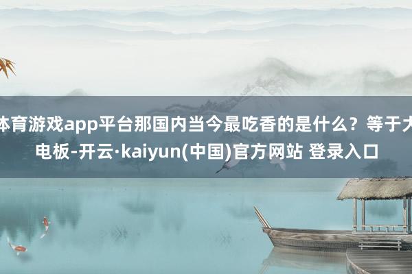 体育游戏app平台那国内当今最吃香的是什么？等于大电板-开云·kaiyun(中国)官方网站 登录入口