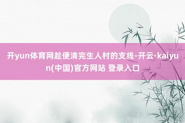 开yun体育网趁便清完生人村的支线-开云·kaiyun(中国)官方网站 登录入口