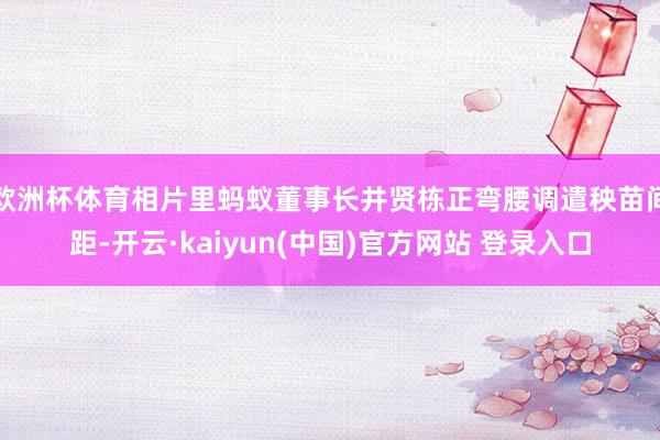 欧洲杯体育相片里蚂蚁董事长井贤栋正弯腰调遣秧苗间距-开云·kaiyun(中国)官方网站 登录入口