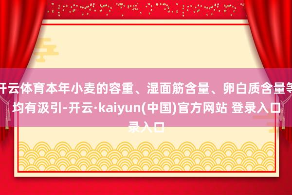 开云体育本年小麦的容重、湿面筋含量、卵白质含量等均有汲引-开云·kaiyun(中国)官方网站 登录入口
