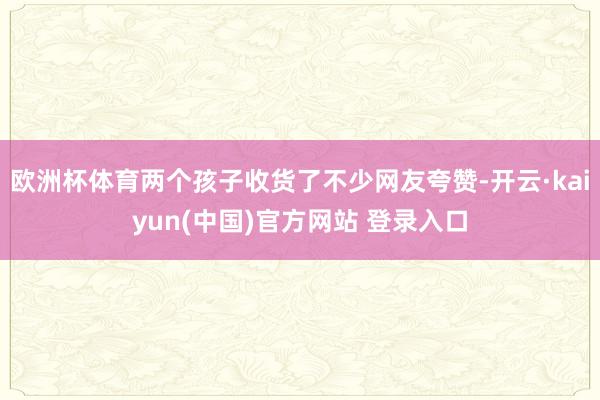 欧洲杯体育两个孩子收货了不少网友夸赞-开云·kaiyun(中国)官方网站 登录入口
