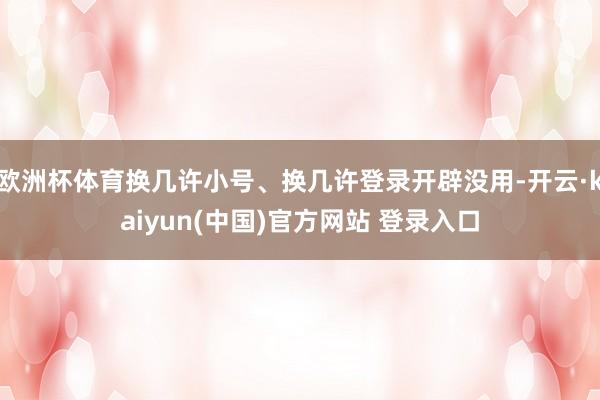 欧洲杯体育换几许小号、换几许登录开辟没用-开云·kaiyun(中国)官方网站 登录入口