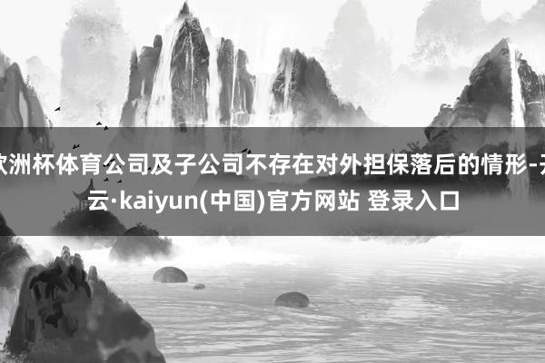 欧洲杯体育公司及子公司不存在对外担保落后的情形-开云·kaiyun(中国)官方网站 登录入口