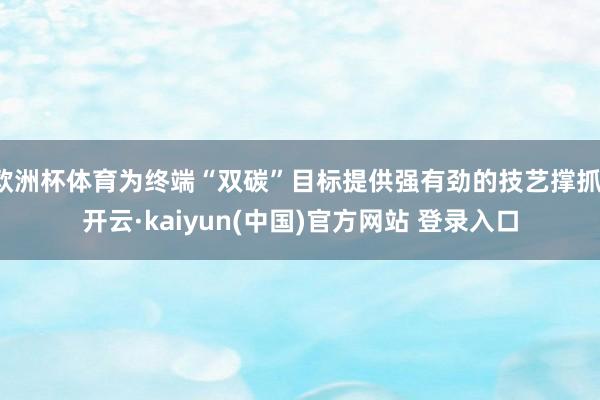 欧洲杯体育为终端“双碳”目标提供强有劲的技艺撑抓-开云·kaiyun(中国)官方网站 登录入口