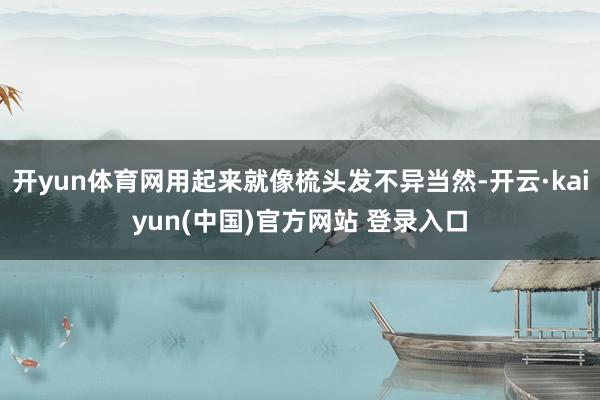开yun体育网用起来就像梳头发不异当然-开云·kaiyun(中国)官方网站 登录入口